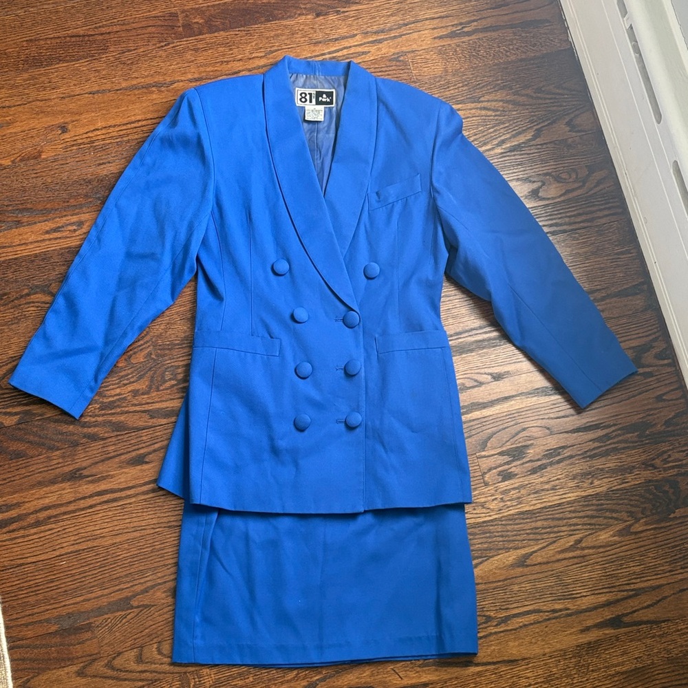 Nordstrom Vintage Blue Blazer and Skirt Set